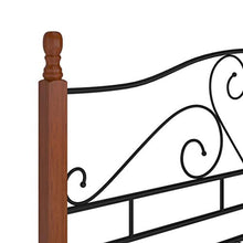 GOTOTOP 200 x 140 cm Giroletto in Metallo,Struttura Letto Matrimoniale,Piattaforma Letto Matrimoniale,Rete del letto,Montaggio facile,Nero e legno scuro