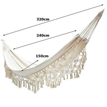 KeepTpeeK - Amaca classica fatta a mano in cotone biologico, con frange, per campeggio, veranda, esterno