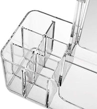 Specchio di Trucco Acrilico Cosmetici Desktop Storage Box Specchio Integrato Dresser Cura della Pelle Shelf