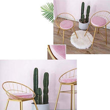 LWW Sedie, Sedie in ferro battuto Sgabello nordico dorato Sedia da bar Sedia per il tempo libero Sedia da pranzo moderna e minimalista Sedia in filo metallico,Altezza seduta 65 cm