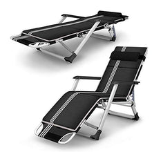 FUFU Sedie a Sdraio Sedia a Sdraio, sedie a gravità Zero Sedie a Sdraio per Esterni Spiaggia all'aperto Sedia reclinabile Regolabile con poggiatesta Supporto 440lbs Nero Pieghevoli