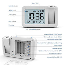 Sveglia Digitale, TedGem Sveglia con Proiettore Sveglia Digitale da Comodin, 3,8 " LCD Number Clock 4 Luminosità, 9 Min Snooze, 2 Suoni Allarme, per Camera da Letto, Ufficio, Cucina (Bianco)