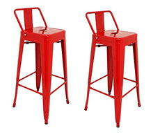 La sedia spagnola tólix Pack di sgabelli Schienale, Acciaio Inox, Rosso, 43 x 43 x 76 cm