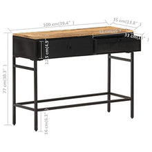 vidaXL Credenza 100x35x77 cm in Legno Massello di Mango Grezzo