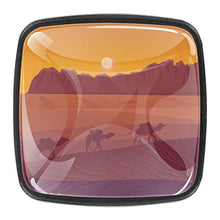 4 pomelli in cristallo per armadietti con design multiplo per cassetti, cassetti, cassetti, armadi, comodini, libreria, paesaggio deserto con cammelli