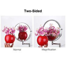 ZCCL Supporto da Parete per Specchio ingranditore, Specchio cosmetico a 360 ° Specchio da Bagno Girevole allungabile Specchio Normale ingrandimento 7X Specchio per Trucco Pieghevole Specchio di b