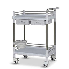 Passeggino Medico per Adulti, Carrello per Utensili in Plastica ABS per Ospedale, Carrello per Strumenti Odontoiatrici per Clinica Medica, Carrello per Montaggio Doppio Cassetto Doppia Cintura