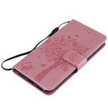 Robinsoni Custodia Compatibile con Xiaomi Play Cover Folio a Fogli Mobili Cover Libro Pelle PU Case Taccuino Cover Portafoglio Custodia Libretto Retro Flip Caso Gatta in Rilievo Cover,Rosa