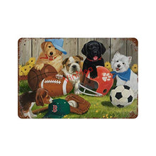 YY-one Time to Play Dogs Puppy Garden - Targa astratta in metallo, 30 x 45 cm
