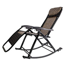 Sywlwxkq Sedia Relax da Ufficio con Balcone Sedia da Giardino reclinabile Sedia a Dondolo Marrone | Zero Gravity Locking Sedia reclinabile Soggiorno Giardino Prato | Sedia a Sdraio da Ester