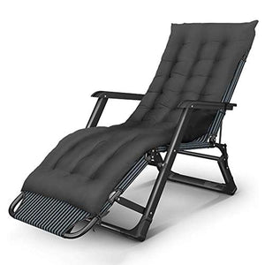Lounge chair Poltrona da Esterno, Regolazione 10 velocità Lettino Singolo Pieghevole per la casa Divano Pigro per Ufficio Letto da Campeggio Portatile,Black