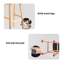 Sgabelli da bar In Legno, Cuscino in Cotone E Schienale Sgabello da Cucina con Poggiapiedi Sedia da 73 Cm per Soggiorno Balcone Caffetteria Ufficio(Color:Blu)