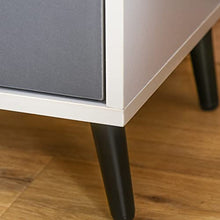 HOMCOM Mobiletto Basso Comodino con Cassetto e Mensola Rimovibile, Gambe in Metallo, per Casa Ufficio, Grigio e Bianco, 40x40x45cm