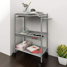 Knoijijuo Trolley Kitchen Carrello di Servizio di acquisto sulla mensola Isola Bagagli A Partire da 3 Livelli, rotelle bloccabili, D'carrelli Esterni con Maniglia,Grigio