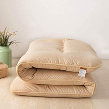 Morbido Coprimaterasso Con Imbottitura in Microfibra-poliestere Cuscino Top Materassino Ottimo Per Gli Ospiti, Materassino Pieghevole Futon Tatami,Camel-150 x 200 cm