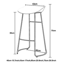 Sgabello da bar Set di 3, Sgabello da bar con schienale in plastica, Sgabello da cucina da banco, sedile in plastica PP, gambe in metallo nero, poggiapiedi design, altezza del sedile 65cm/70cm/75cm