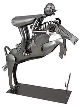 Brubaker Portabottiglie Vino Reiter im Sprung Deco-Object portabottiglie in Metallo con Biglietto di Auguri per Regalo di Vino