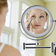 Specchio da bagno, anti-appannamento, specchio da Specchio da bagno a led illuminato impermeabile, specchio di trucco, specchio da barba con ingrandimento 1x / 10x doppio lato doppio, specchio rotante