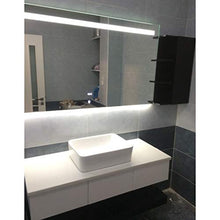 Mirror Specchio da Bagno Illuminato Specchio a LED con Touch Screen Leggero Tempo di visualizzazione dello Specchio da Bagno Quadrato antirumore Intelligente a Parete