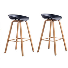 N/A Set di 2 sgabelli da Bar Moderni e Confortevoli Senza braccioli Sgabello da Bar Sedia Sgabello da Cucina per la casa e la Cucina (Nero)