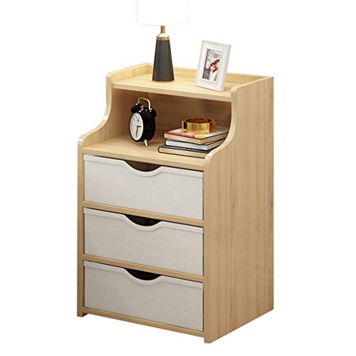Comodino Household Addensare Soggiorno Assemblea Studio Storage Box da Terra Tre pompaggio Corridoio Camera da Letto Multifunzione Locker 37X30X68cm FANJIANI (Color : Imitation Wood)