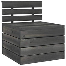 FAMIROSA Set Divani da Giardino su Pallet 7 pz Legno Pino Grigio Scuro-3756