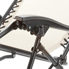 Sdraio reclinabile beige con braccioli, in acciaio Beige