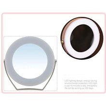 Specchio Trucco LED 3X HD Portatile Rotazione Circolare Morbida con Specchio di Bellezza della Lampada 10,5 x 11 cm Rosa