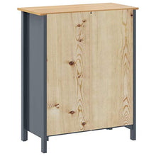 Ausla - Mobiletto con 5 cassetti, cassettiera bianca in legno di pino massiccio, per soggiorno, ingresso e camera da letto, 79 x 40 x 96,5 cm, grigio e marrone miele