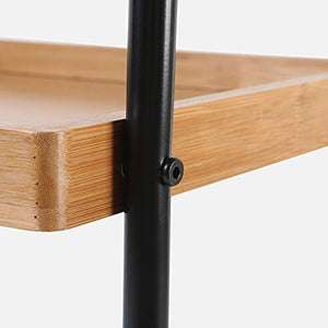 YIN YIN Carrello per Ripiani Scaffale casa in Legno di bambù Mobile conveniente Cucina Sala da Pranzo Soggiorno Balcone ripiano in Legno Colore 32X32X90cm Carrello a rulli (Color : Black)