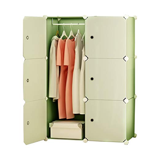 Locker 6-Gitter Armadio Armadio Rimovibili di Plastica Noleggio Scaffali Abbigliamento Home Camera Dormitorio 75X47X111CM MUMUJIN (Color : Green)