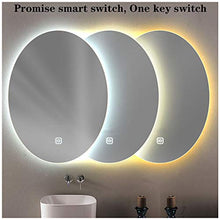 Y&J Specchio da Parete con Luci, Specchio Bagno con Luce LED, Specchio Ovale Senza Cornice, Pulsante a Sfioramento, 50x70cm, 60x80cm, 70x90cm