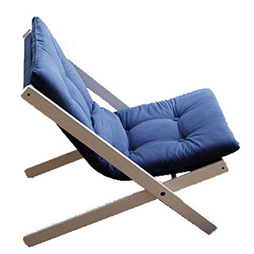 Chengzuoqing-Home Divano Pigro Poltrona da Salotto Pieghevole Pieghevole con braccioli per Balcone Interno ed Esterno (Colore : Blu, Dimensione : 65 * 89 * 78cm)