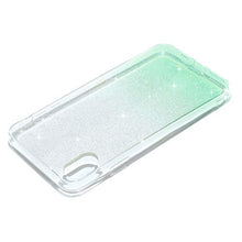 Herbests Compatibile con iPhone XS Max Cover in Silicone Custodia Ultra Sottile Flessibile Morbida Gomma Case Cover Brillantini Paillettes Glitter Bling Custodia Caso,Verde