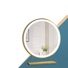 dhcsf Specchio per Il Trucco LED Desktop Luminoso Desktop in Ferro battuto con spogliatoio con Lampada Fill Light Piccolo Specchio Specchio Spogliatoio Bagno