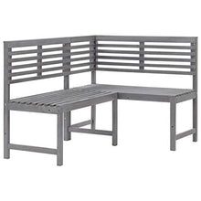 Tidyard Panca da Giardino ad Angolo Grigia 140 cm Legno Massello Acacia,Panca Giardino,Panca Giardino Esterno,Utilizzato in Giardini, Cortili, Terrazze, Soggiorni