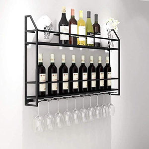 MTBH PMTBHPortabottiglie a Parete in Metallo, portabottiglie e Supporto in Vetro per la Decorazione Domestica per Soggiorno o Cucina (Colore: Oro, Dimensioni: 60 x 12 x 62 cm)
