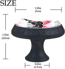 Fiore luminoso e foglie tropicali Pomelli per Porta Set di 4 Pomelli per Mobili Manopole per Cassetti Cucina Armadio Vetro