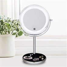 Specchio per Il Trucco, Specchio per Il Trucco Portatile a LED, Illuminato con Specchio cosmetico a LED Luminoso, Specchio ingranditore 5X Specchi da Barba su Due Lati