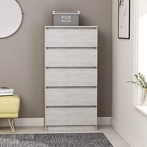 FAMIROSA Credenza con Cassetti Grigio Cemento 60x35x121 cm in Truciolato