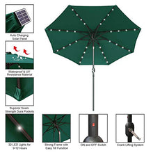 ABCCANOPY - Ombrellone da giardino, inclinabile, con 32 luci LED a energia solare, per giardino, soffitto, piscina, spiaggia