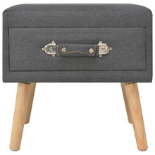 Comodino, Comodini da notte, Comodino con 1 Cassetto Contenitore Organizzatore da Letto Tavolino da Salotto in Tessuto, tavolino d'appoggio, Grigio Scuro, 40x35x40 cm