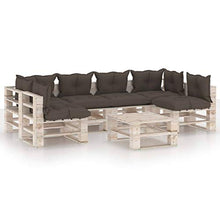 Tidyard 7 pz Set Divani Pallet Modulari Angolari 6 Posti da Giardino Esterno in Legno di Pino con Cuscini,Divano Angolare da Giardino,Divano ad Angolo,Divani da Esterno,Divano Pallet,Divani Modulari