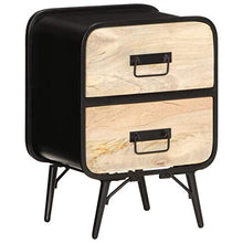 Tidyard Comodino Industraile con 2 Cassetti in Legno Massello di Mango 40x30x55 cm Comodino Camera da Letto Comodino Cameretta Comodino Vintage Comodino con Cassetti Comodino Rustico
