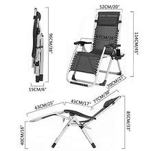PAKUES-QO Sedia da Spiaggia Pieghevole con Cuscino Spesso Zero Gravity con portabicchieri Sedie da Salotto per Patio Supporto 200 kg Tessuto in textilene Comodo e Traspirante