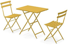 Emu Arc en Ciel Set: Tavolo Pieghevole Art. 334 Cm. 50 x 70 e 2 sedie Item 314 Colore Giallo Curry cod. 62