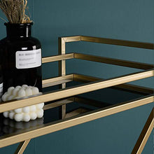 YIN YIN Carrello per ripiani Carrello for mensole, scaffale for soggiorno in metallo a doppio strato bellissimo e generoso hotel multi-funzione portabottiglie da camera da letto for ristorante, oro, 7
