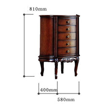 Ryyland-Home Cassettiera Cassettiera con Stile Antico Maniglie Dresser Alto Classica con 5 cassetti unità for la Camera da Letto (Color : Walnut, Size : 58x40x81CM)