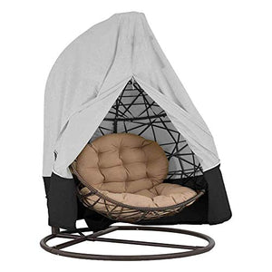 HONCENMAX Copertura della Sedia Dondolo con Cerniera - Rattan da Giardino Wicker Coperture Mobili Impermeabili per Sedie Sospese - Antipolvere Protettiva Copertina - Tessuto Oxford con Fodera in PVC