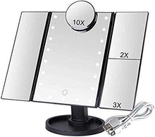 Specchio da bagno, anti-appannamento, specchio da Specchio da bagno a led illuminato impermeabile, specchi per il trucco a domicilio 22 LED luce touch screen flessibile ingrandimento per ingrandimento